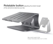 Load image into Gallery viewer, Bestand TI-Station 104 - Aluminium Laptop Stand With Cell Phone Stand 2 in 1