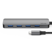 Load image into Gallery viewer, USB C - USB 3.0 Hub with 4 USB 3.0 ports