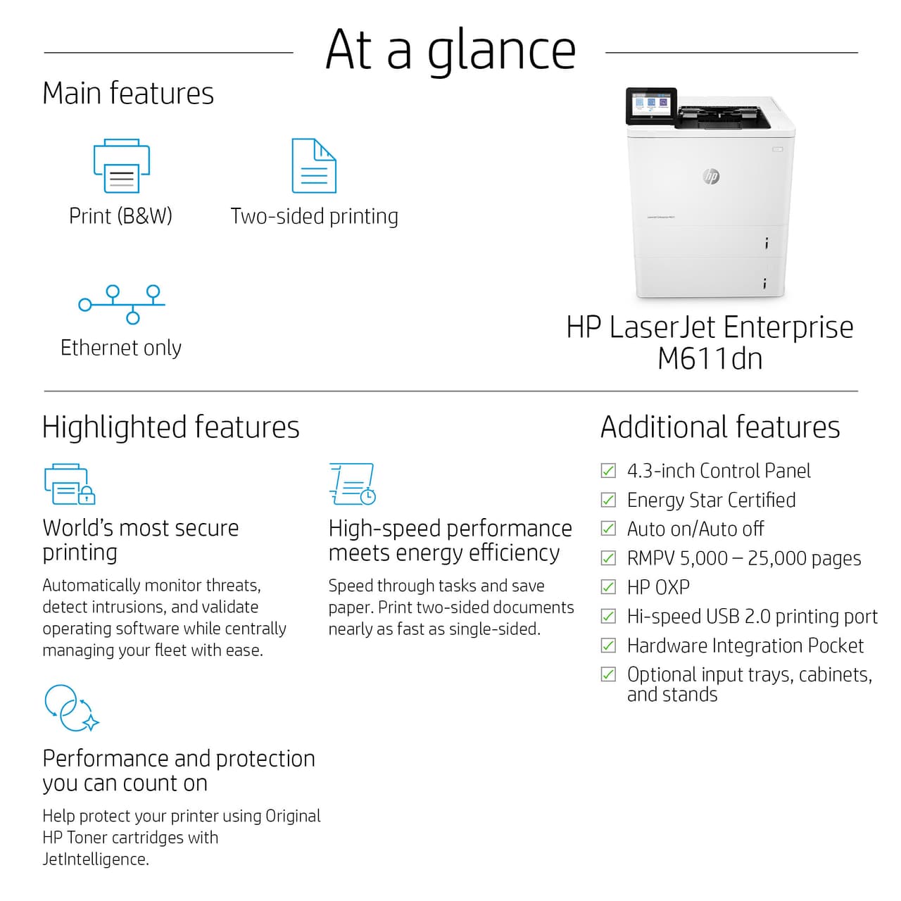 HP LaserJet Enterprise M611dn Desktop Laser Printer — photo 4