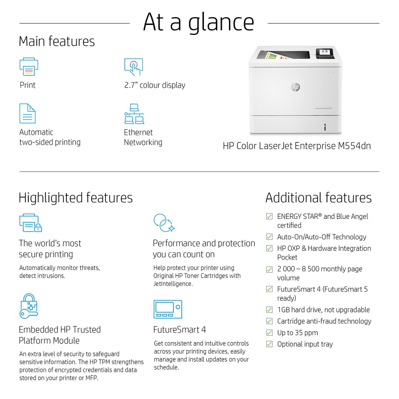 HP LaserJet Enterprise M554 M554dn Desktop Laser Printer — photo 4