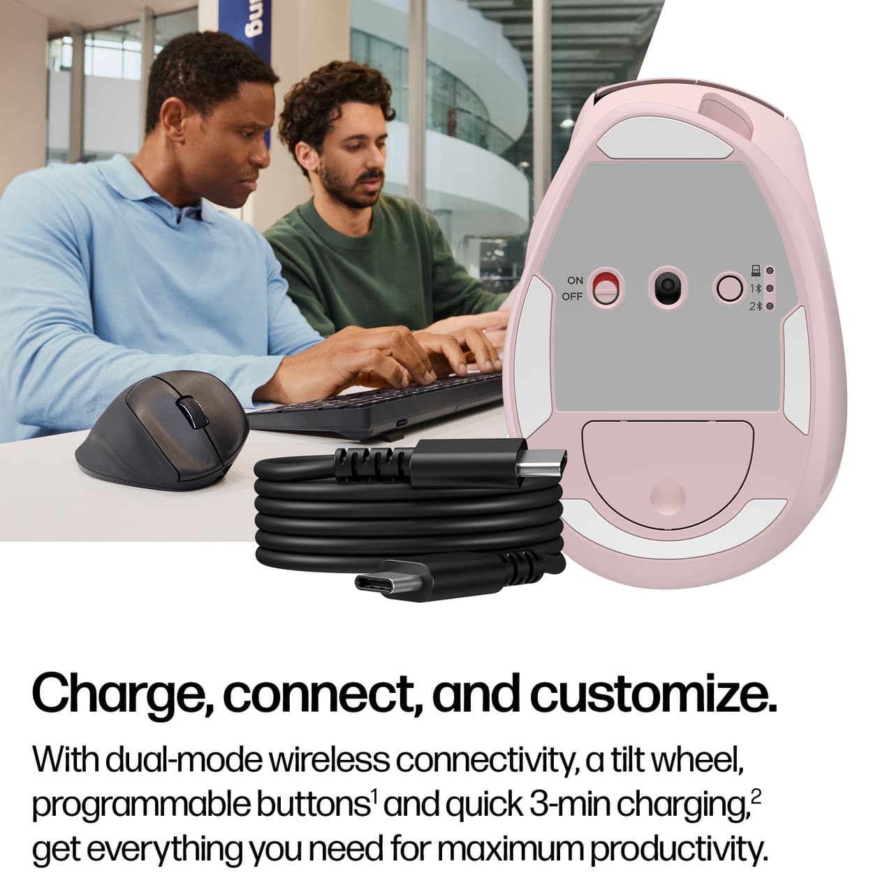 HP Tilt Ergonomic Pink Mouse 720M A/P — photo 3