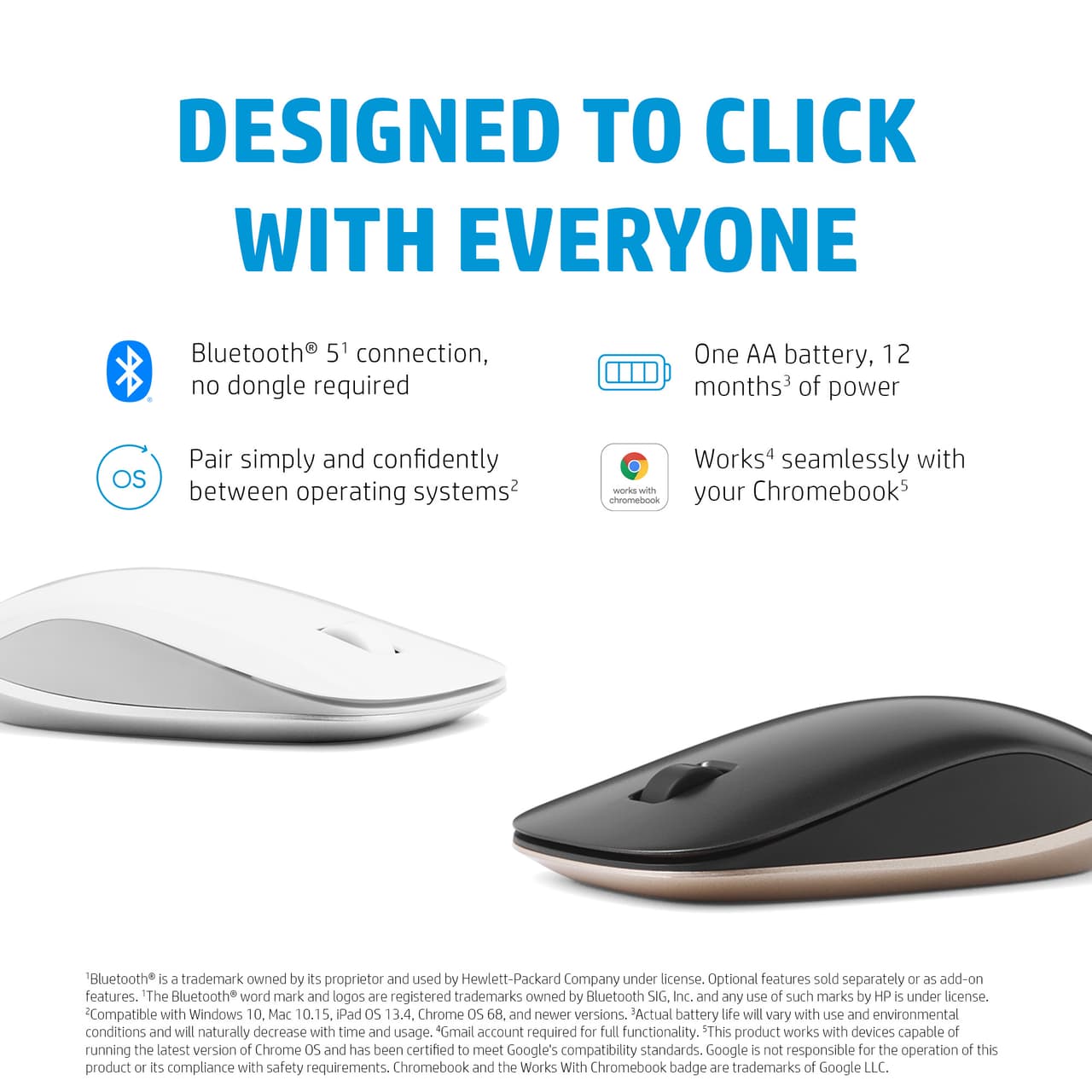 HP 410 Slim Bluetooth Mouse (Ash Silver) — photo 5