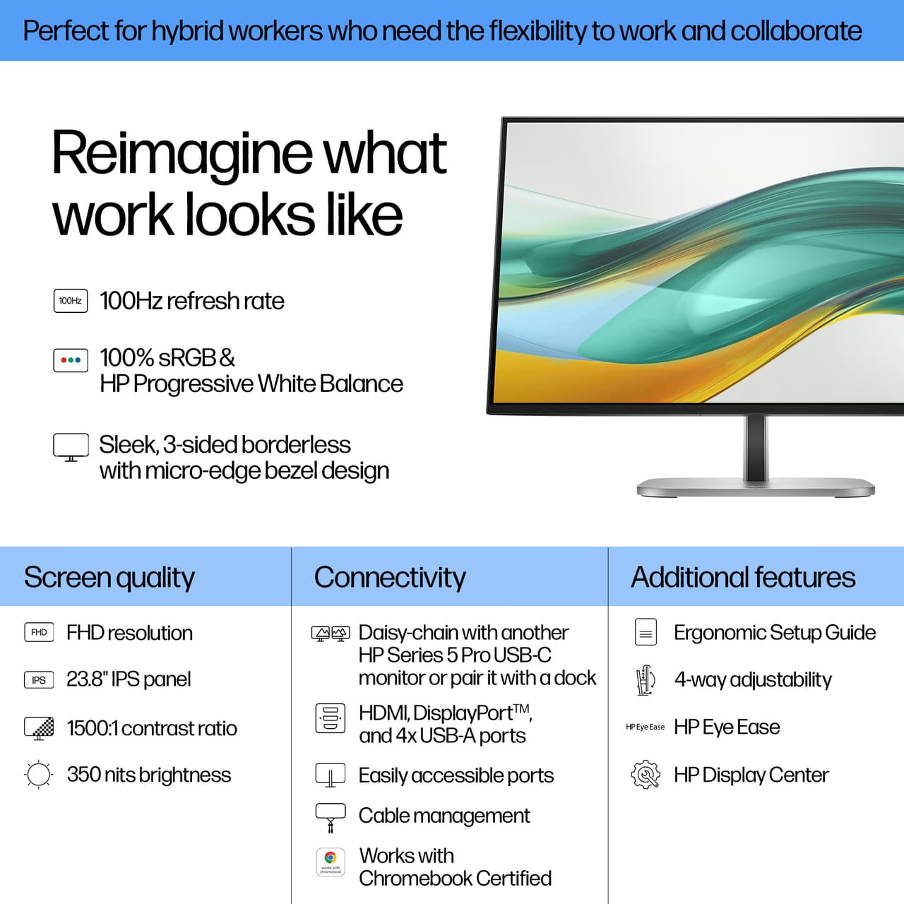 HP 524pf 24" monitor — photo 3