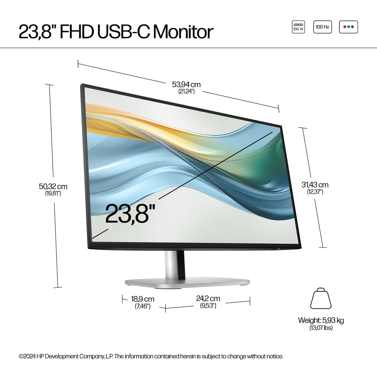 HP 524pu 24" USB-C monitor — photo 4
