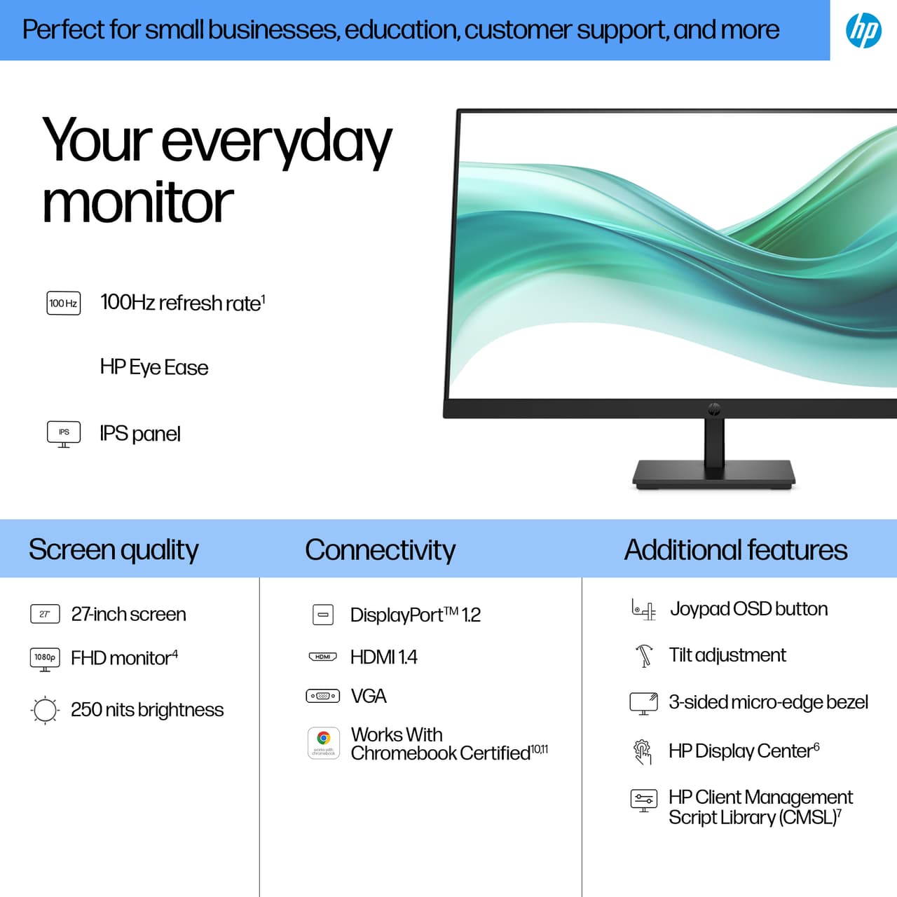 HP 327pf 27" monitor — photo 3