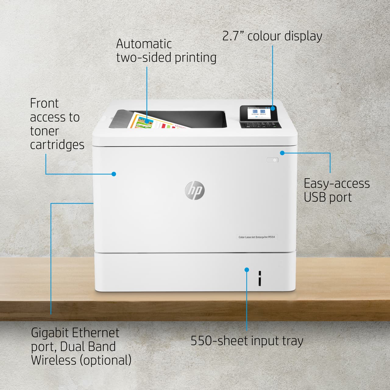 HP LaserJet Enterprise M554 M554dn Desktop Laser Printer — photo 5