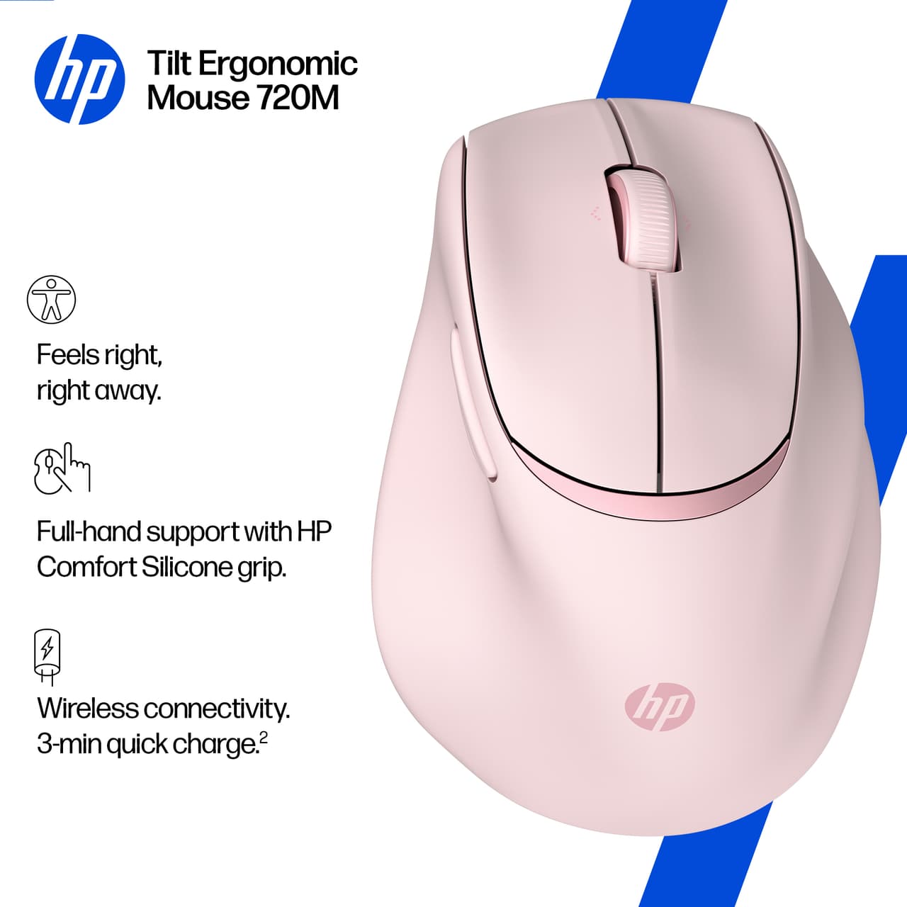 HP Tilt Ergonomic Pink Mouse 720M A/P — photo 2
