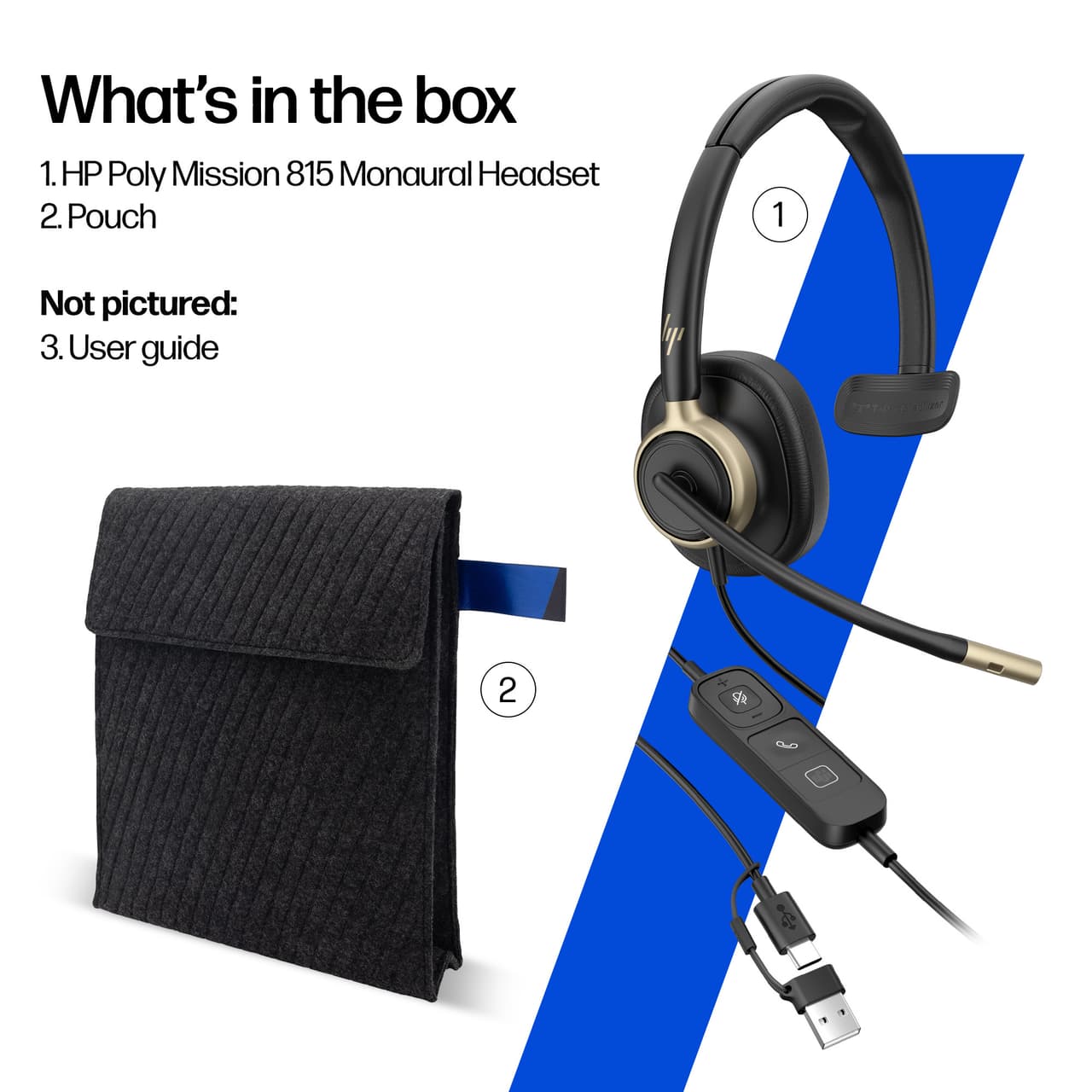 Poly HP Poly Mission 815 Monaural USB Wired Headset (Bulk) — photo 5