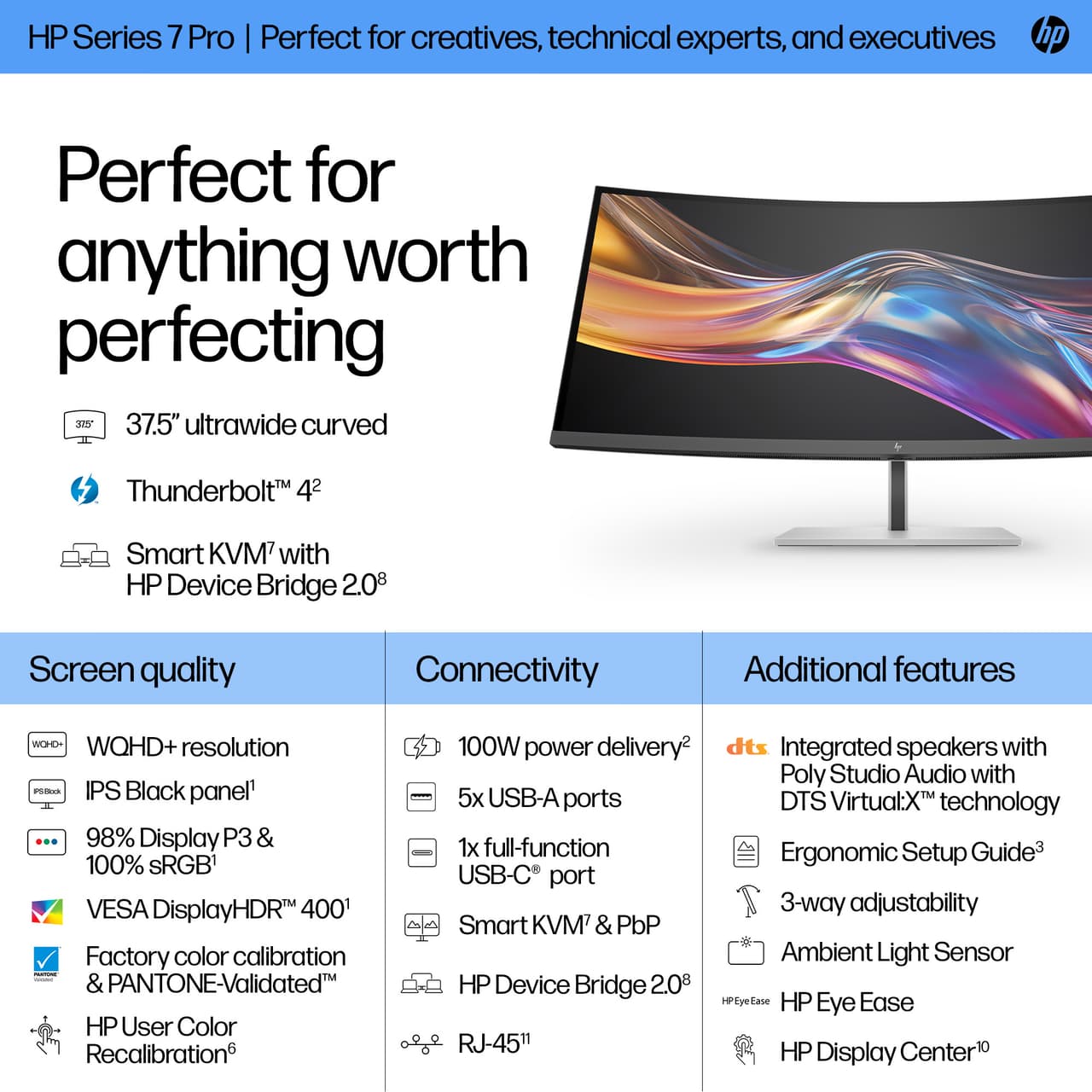 HP 738PU 38" Wide Quad HD+ monitor — photo 3