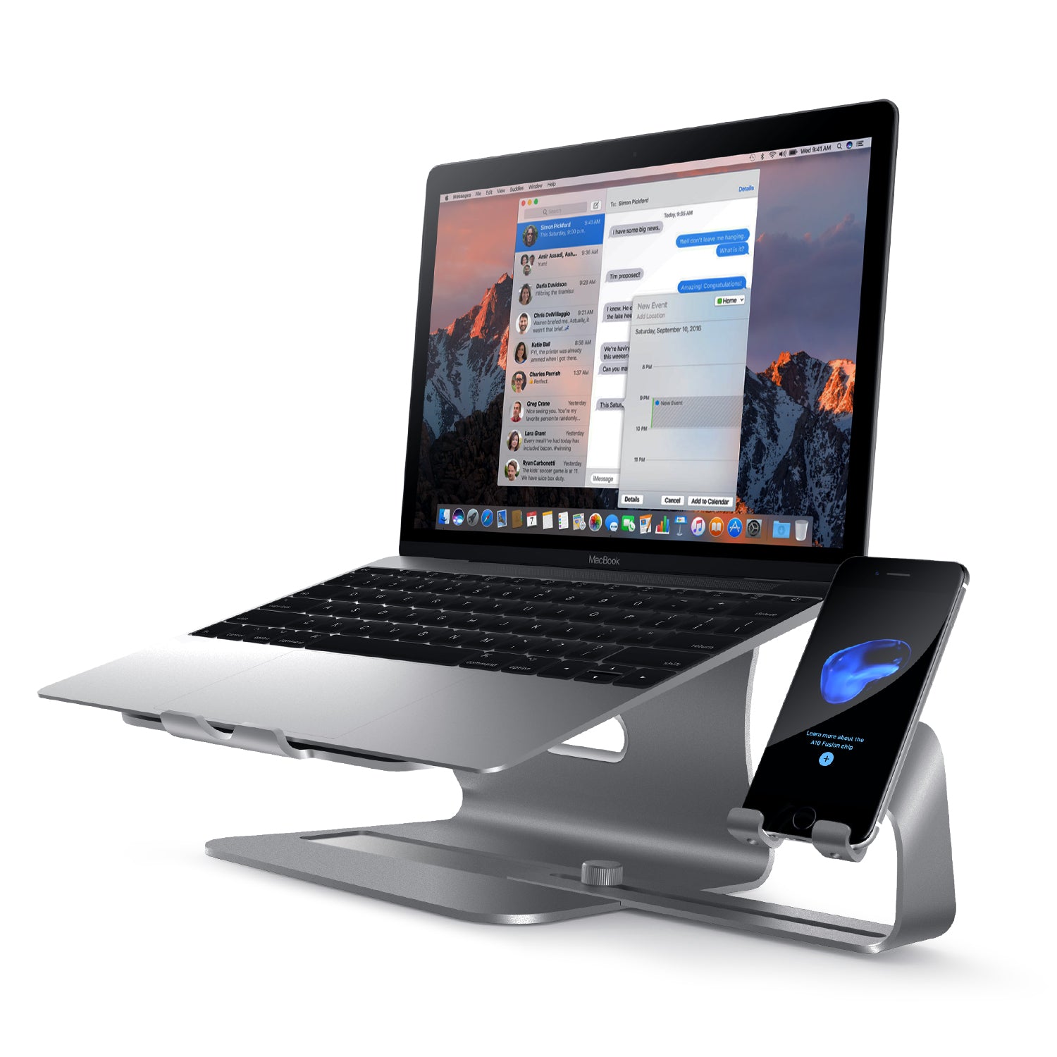 Bestand TI-Station 104 - Aluminium Laptop Stand With Cell Phone