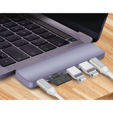 Load image into Gallery viewer, Dual USB C 7 Port Hub for MacBook Pro/Air