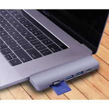 Load image into Gallery viewer, Dual USB C 5 Port Hub for MacBook Pro/Air