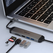 Load image into Gallery viewer, USB C 5 Port Hub with Charging Cable