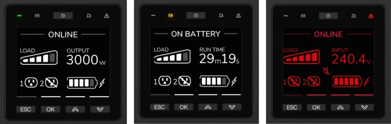APC Smart-UPS On-Line, 5kVA/5kW, Rack/Tower, 230V, 2x IEC C13+1x IEC C19+Hard wire 3-wire (H+N+E) outlets, Network Card, W/O rail kit