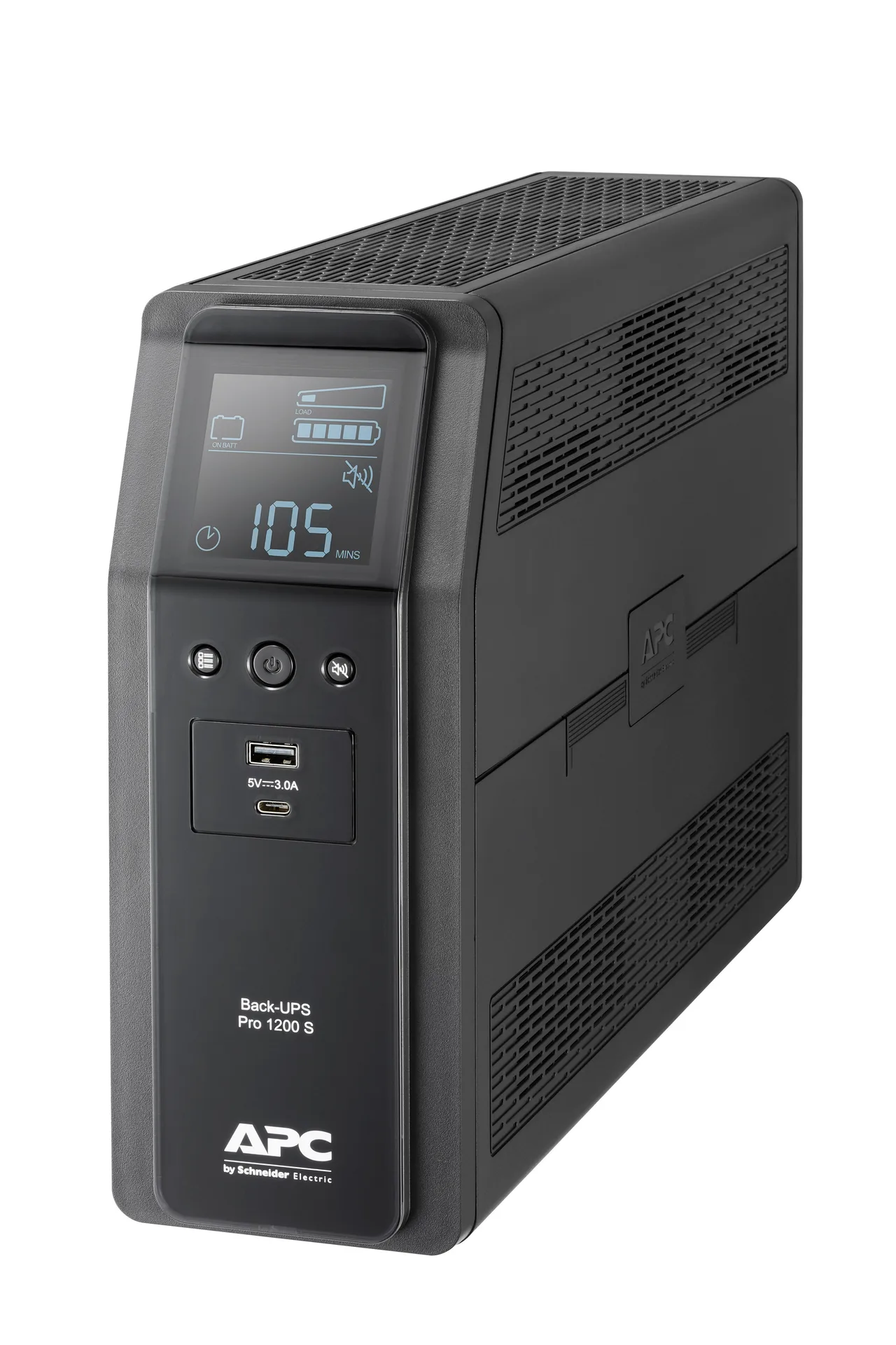 APC Back-UPS Pro, 1200VA/720W, Tower, 230V, 8x IEC C13 outlets, Sine Wave, AVR, USB Type A + C ports, LCD, User Replaceable Battery