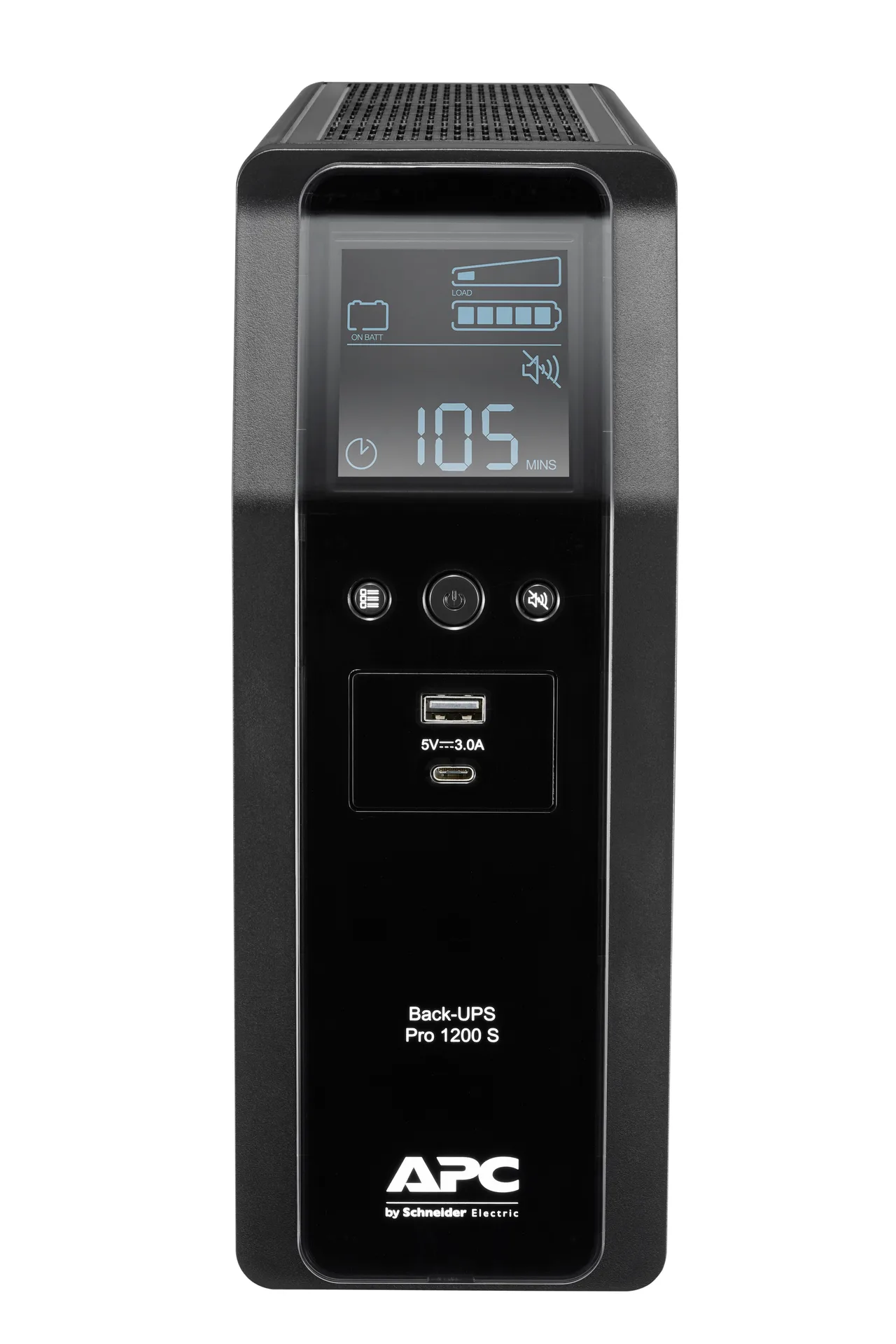 APC Back-UPS Pro, 1200VA/720W, Tower, 230V, 8x IEC C13 outlets, Sine Wave, AVR, USB Type A + C ports, LCD, User Replaceable Battery