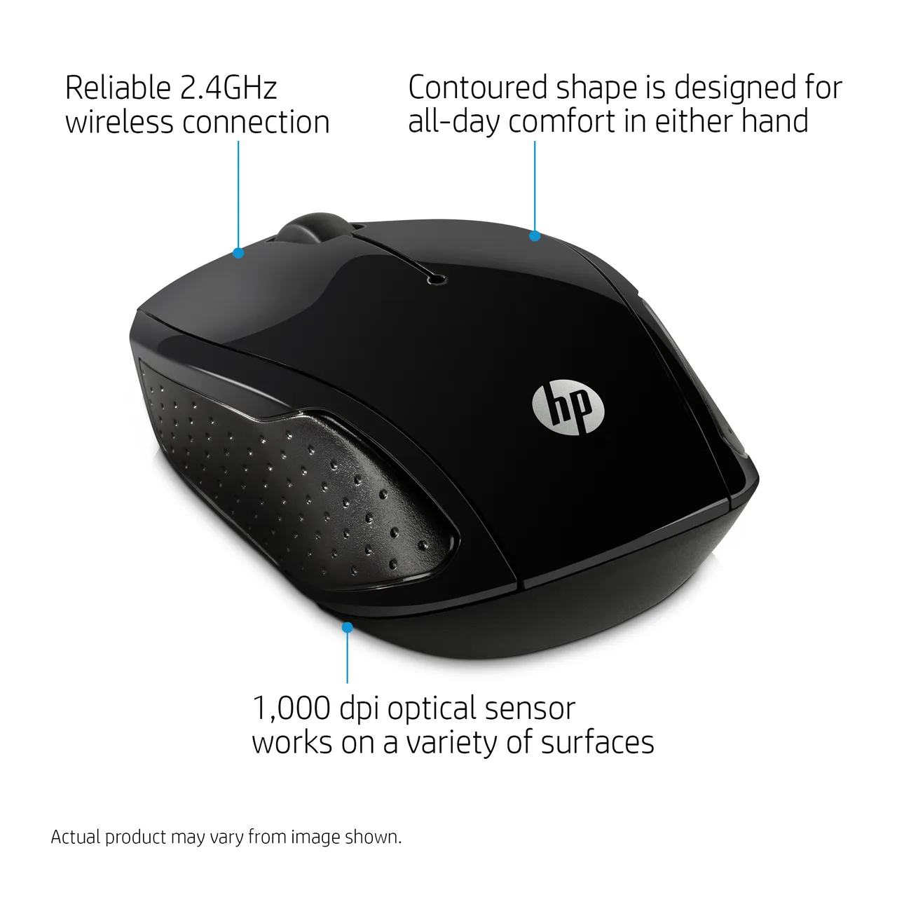 HP 200 Black Wireless Mouse A/P — photo 2