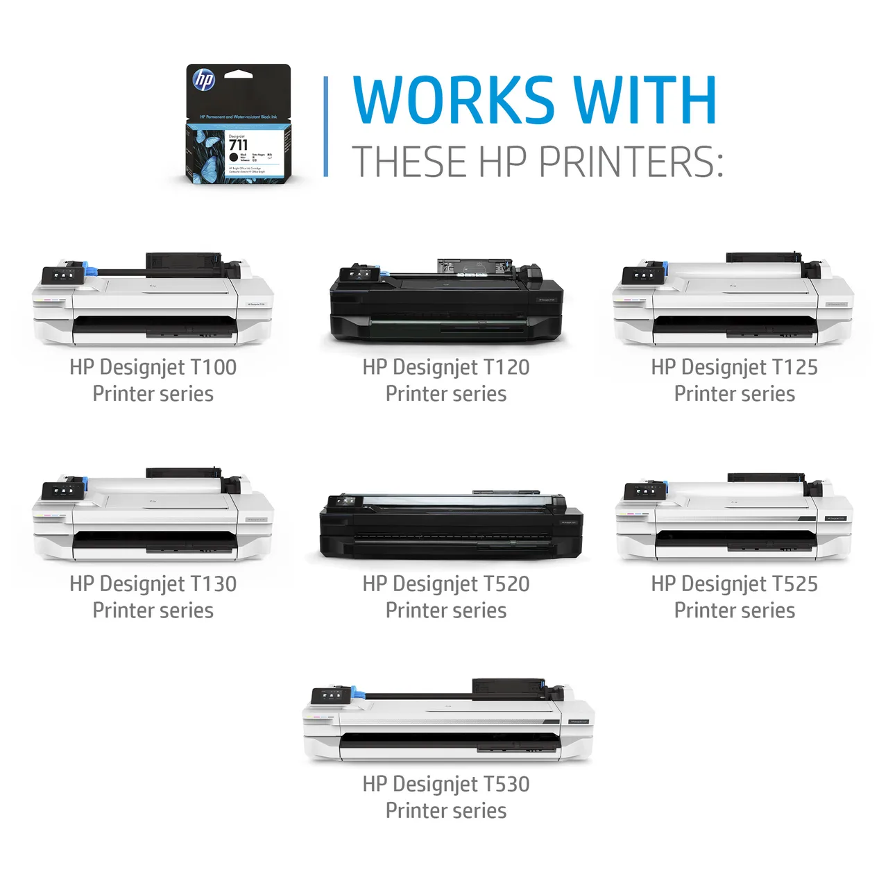 HP 711B 38-ml Black DesignJet Ink Cartridge