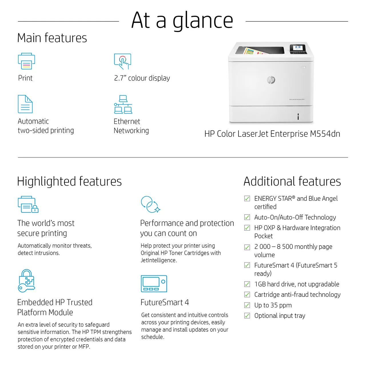 HP LaserJet Enterprise M554 M554dn Desktop Laser Printer — photo 4