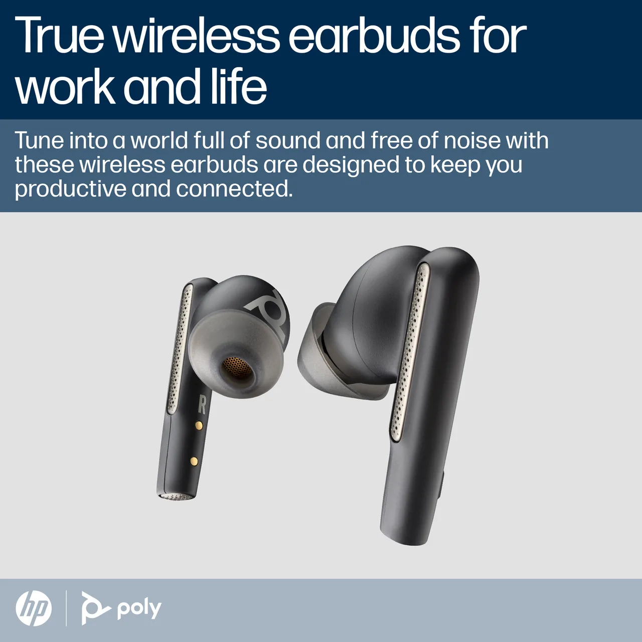 HP Poly Poly Voyager Free 60 UC Black Earbuds +BT700 USB-C Adapter +Basic Charge Case