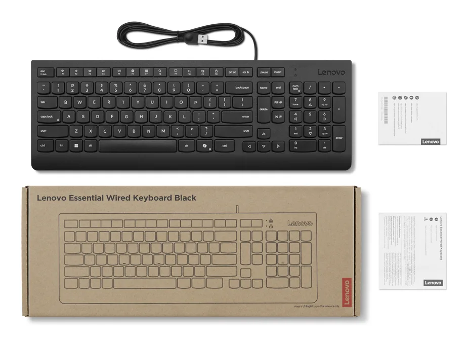 Lenovo 4Y41R64633 keyboard Home/Office USB US English Black