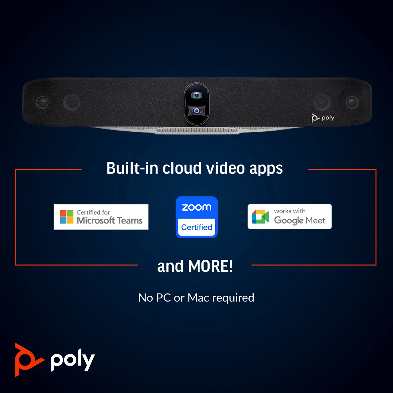 HP Poly Studio X70 All-In-One Video Bar with TC10 Controller Kit