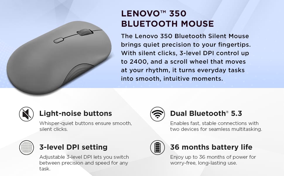 Lenovo 350 BT Silent Mouse Argentina